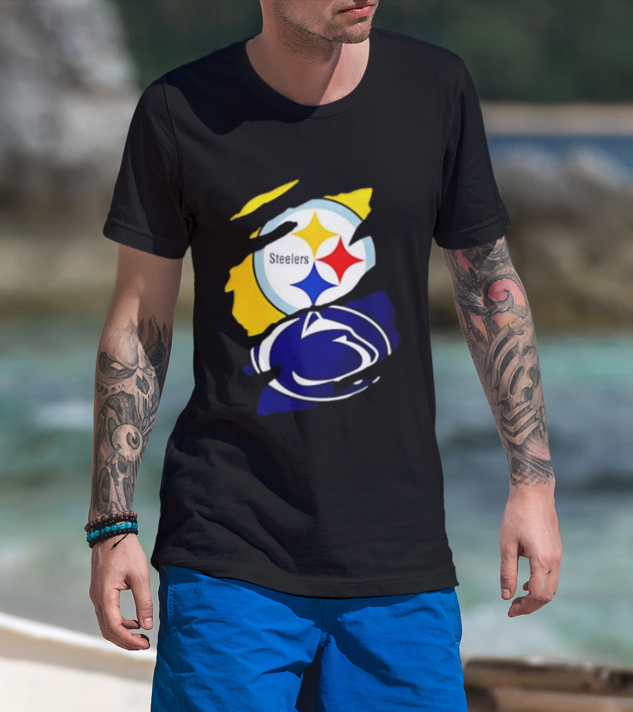 Pittsburgh Steelers Penn State Nittany Lions Team Tear T-Shirt