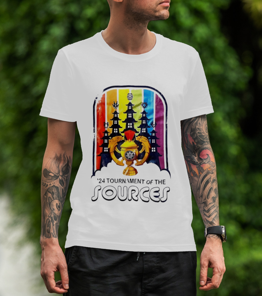 24 Tournament Of The Sources Trophy With Pagoda Silhouette And Rainbow T-Shirt