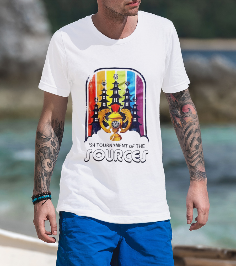 24 Tournament Of The Sources Trophy With Pagoda Silhouette And Rainbow T-Shirt