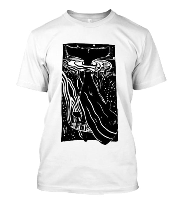 American Traditional Moby Dick Vintage Tattoo Style Whale Ocean Nautical T-Shirt