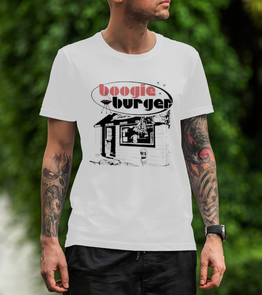 Boogie Burger Grill Shop Burgers Ice Cream Shakes Cold Open T-Shirt