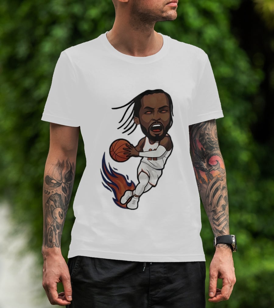 Jalen Brunson Burner New York Knicks Basketball Player Flame T-Shirt