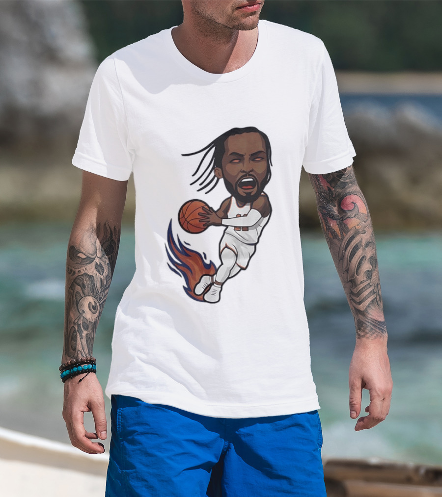 Jalen Brunson Burner New York Knicks Basketball Player Flame T-Shirt