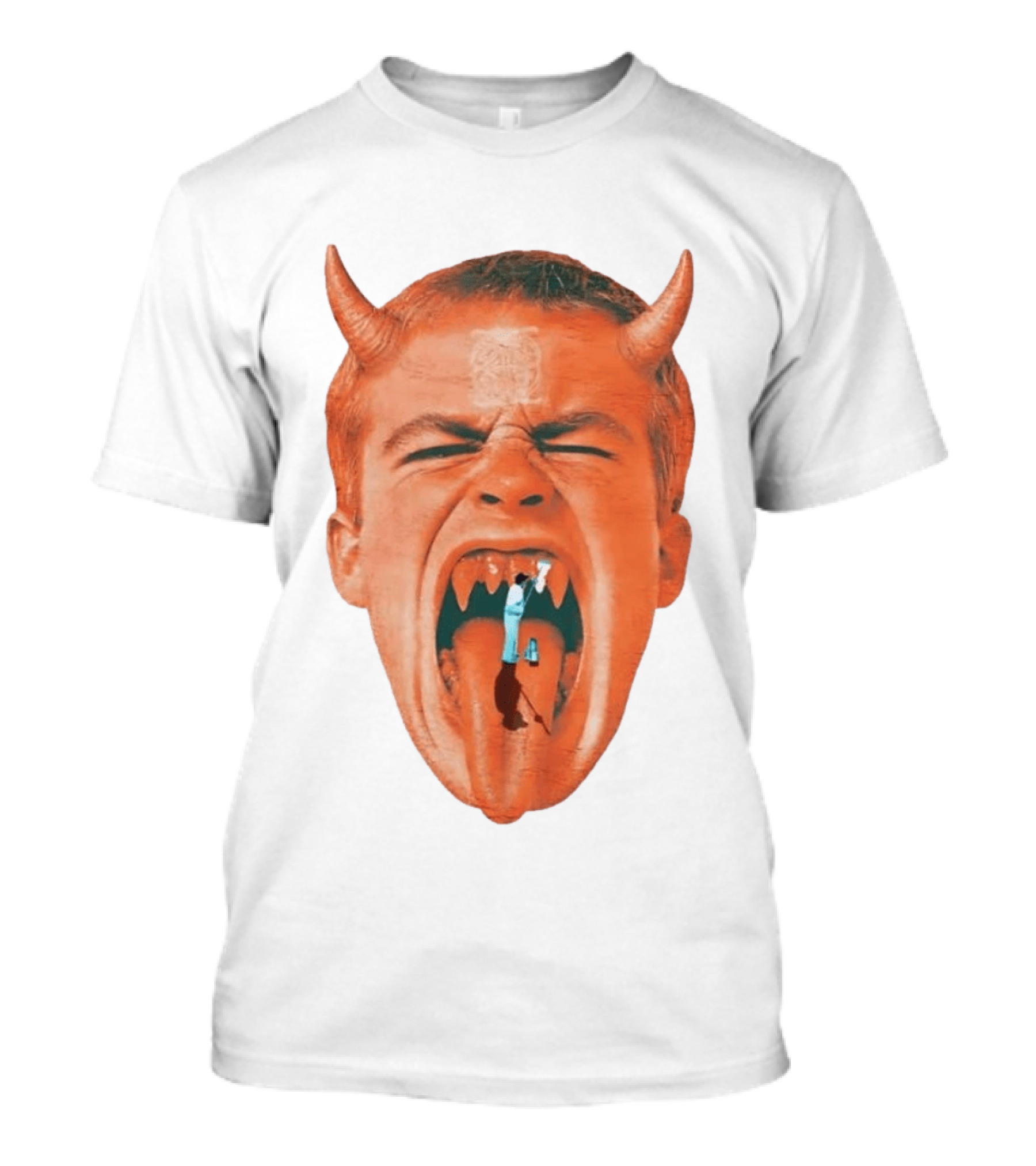 Cleaner Inside Devil Horned Head Yelling T-Shirt