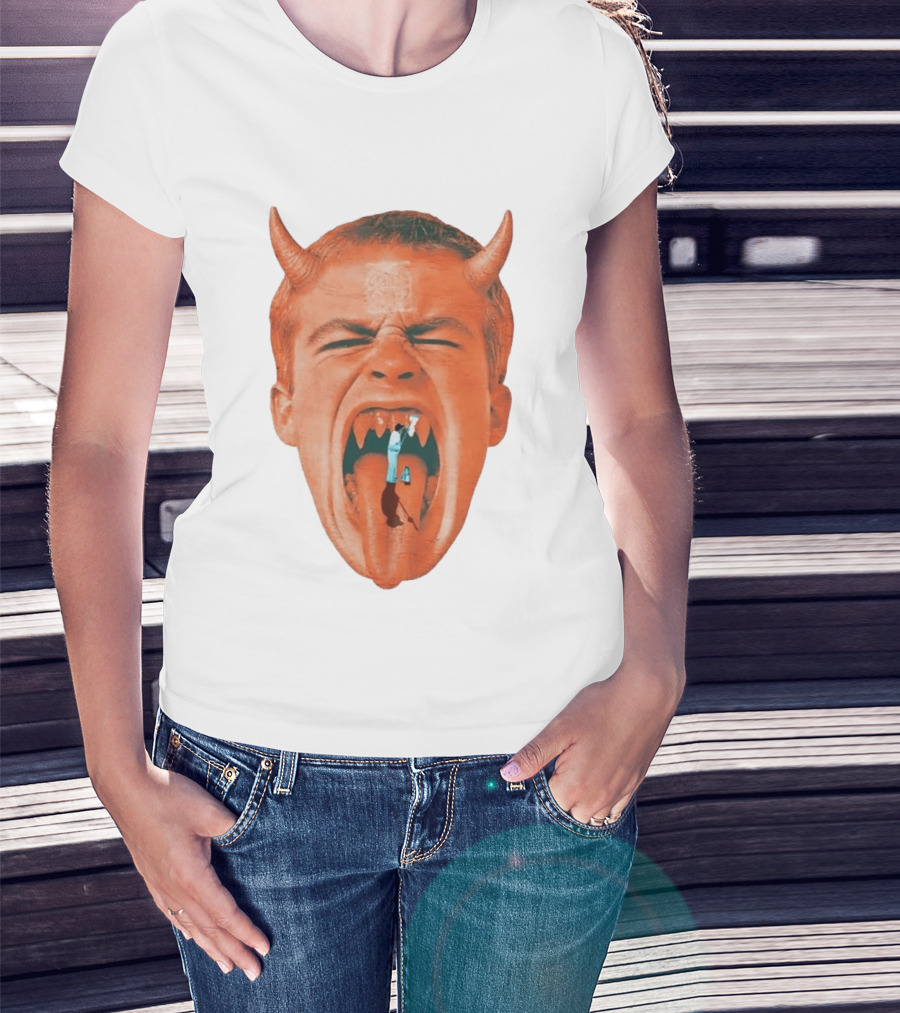 Cleaner Inside Devil Horned Head Yelling T-Shirt
