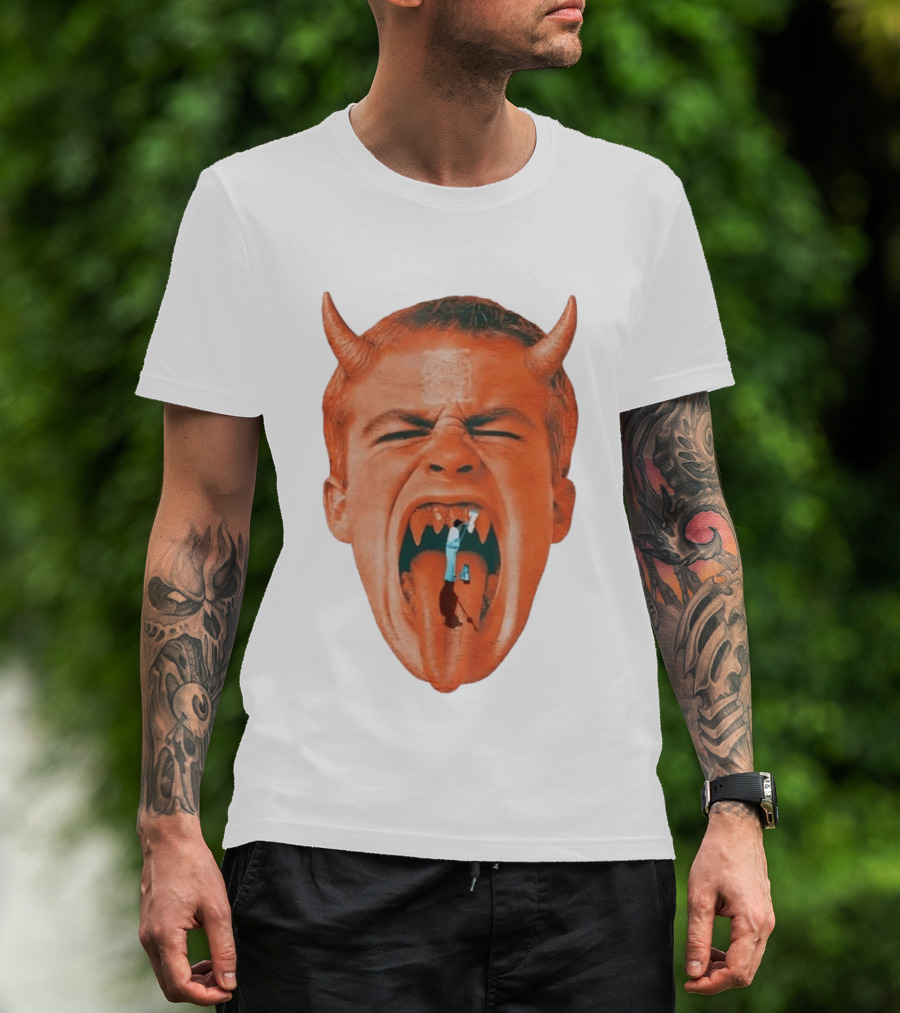 Cleaner Inside Devil Horned Head Yelling T-Shirt