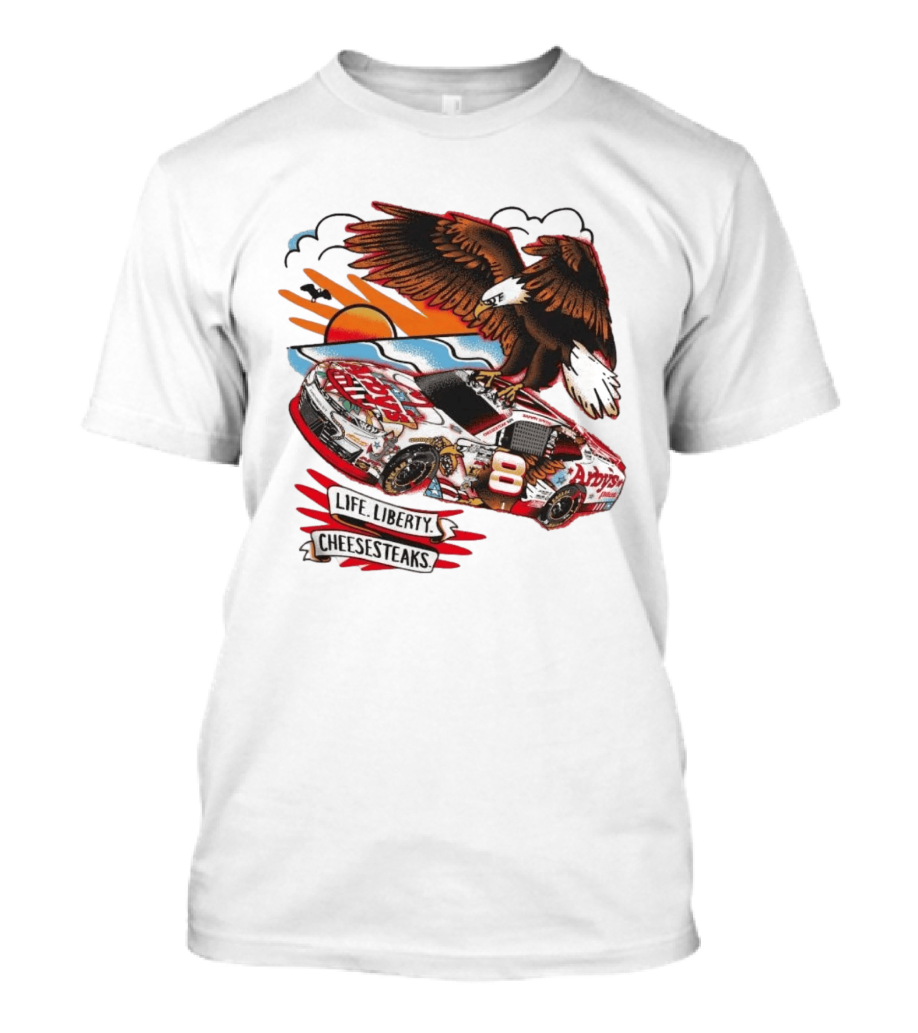 JR Motorsports Arby's Life Liberty Cheesesteaks Racing Car Eagle T-Shirt
