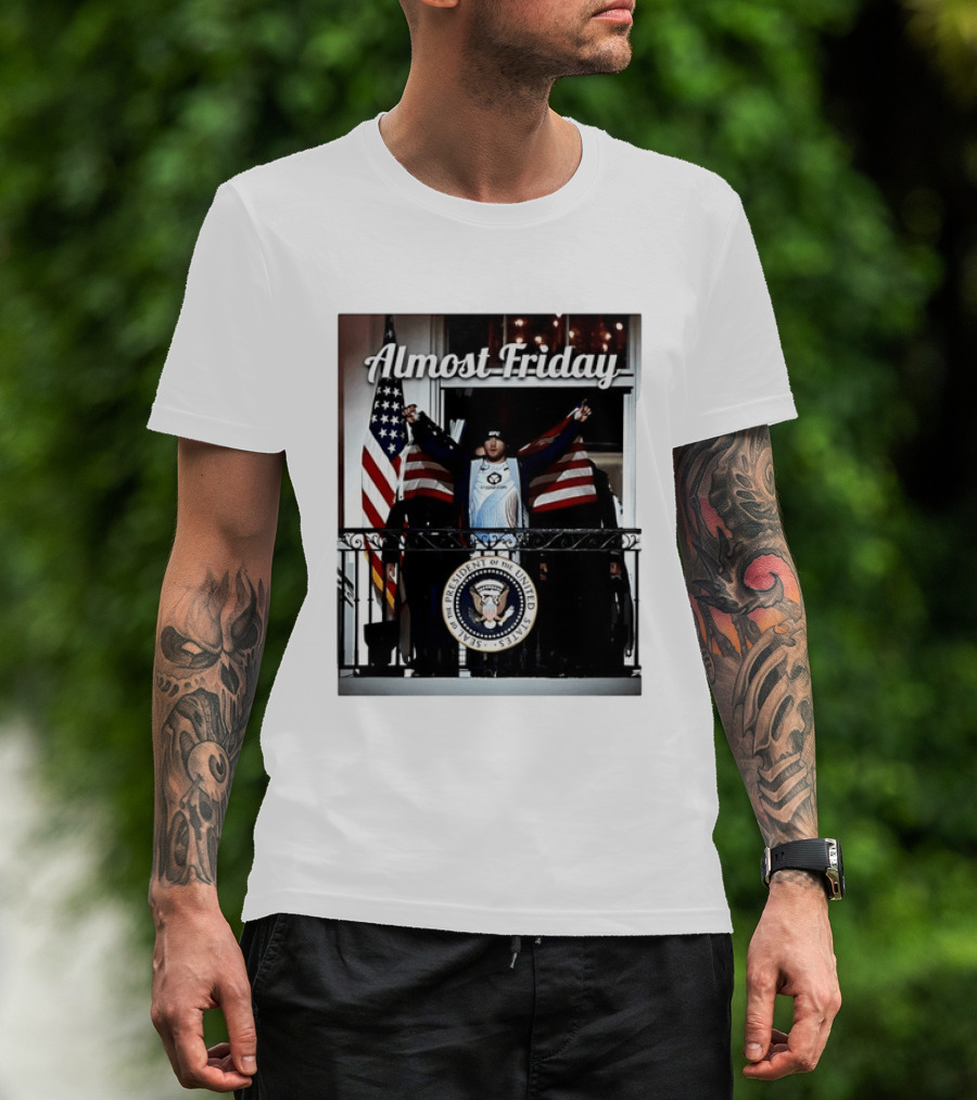 Almost Friday Justin Gaethje UFC Freedom 250 Presidential Seal American Flag T-Shirt