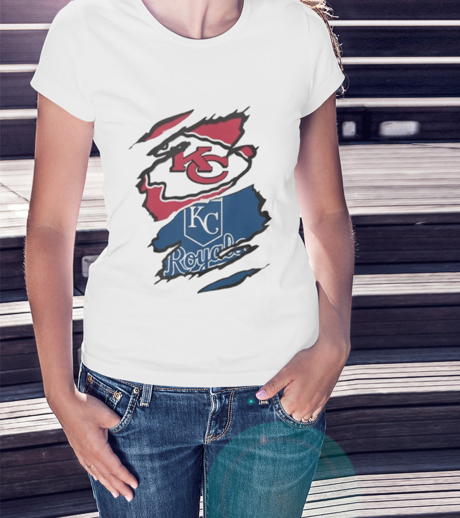 Kansas City Chiefs Royals KC Sports Crossover Beneath The Surface T-Shirt