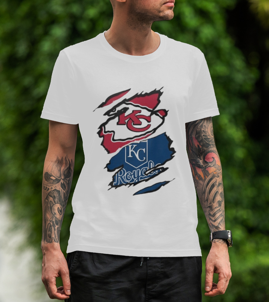 Kansas City Chiefs Royals KC Sports Crossover Beneath The Surface T-Shirt