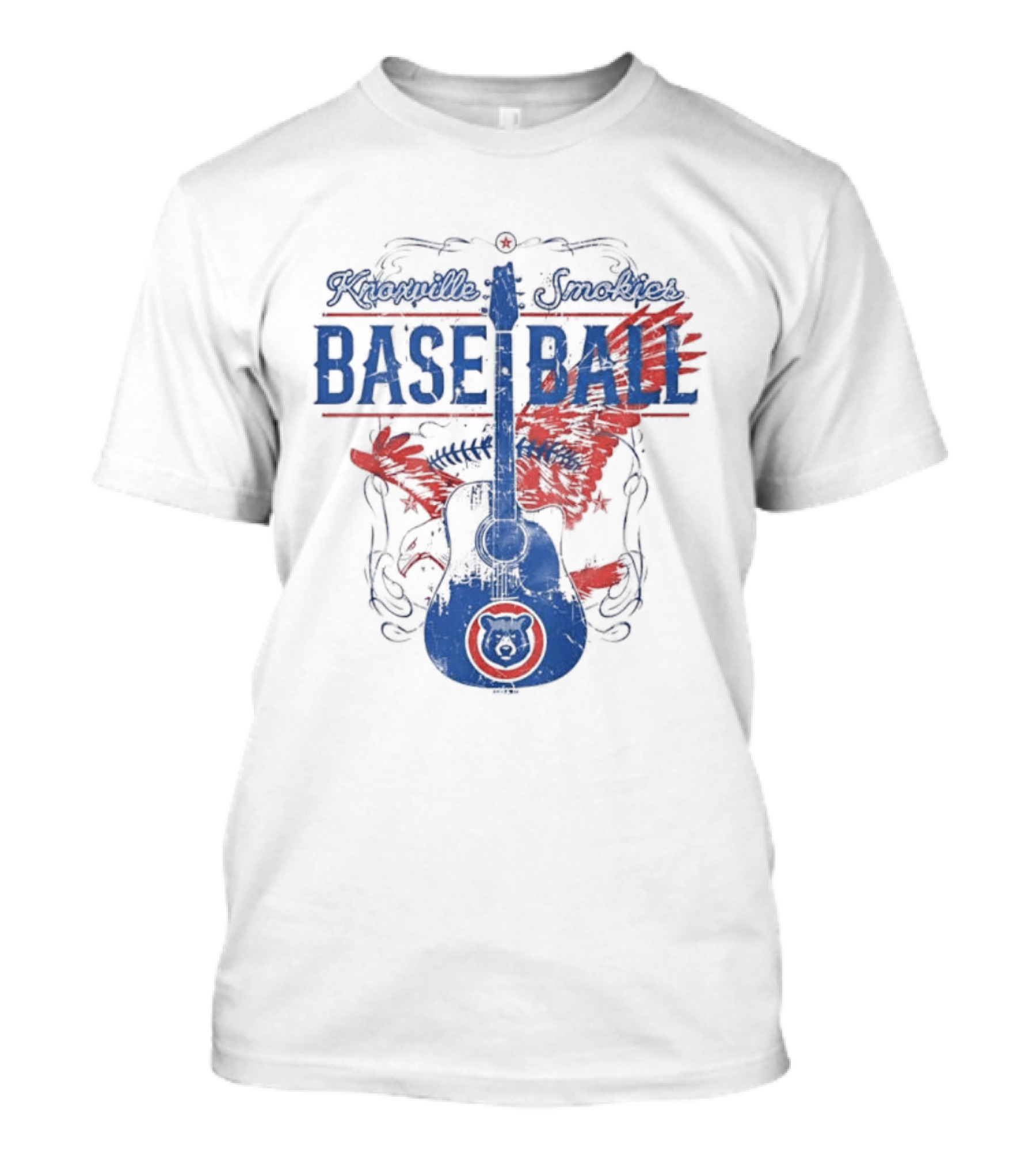 Knoxville Smokies Baseball Guitar Eagle Minor League Team T-Shirt