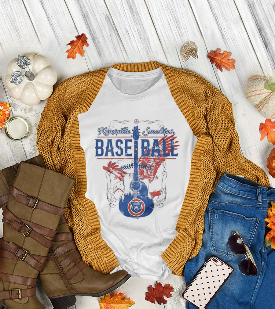 Knoxville Smokies Baseball Guitar Eagle Minor League Team T-Shirt