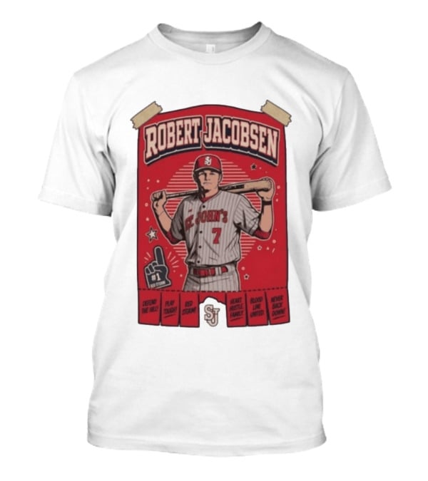 Robert Jacobsen St John's 7 Red Storm Defend The Hill Play Tough Blood Line United T-Shirt