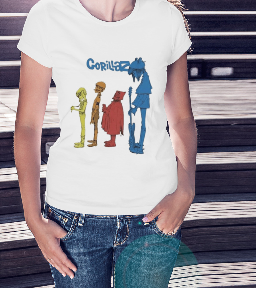 Gorillaz Concert Characters Art Tottenham Stadium Event T-Shirt