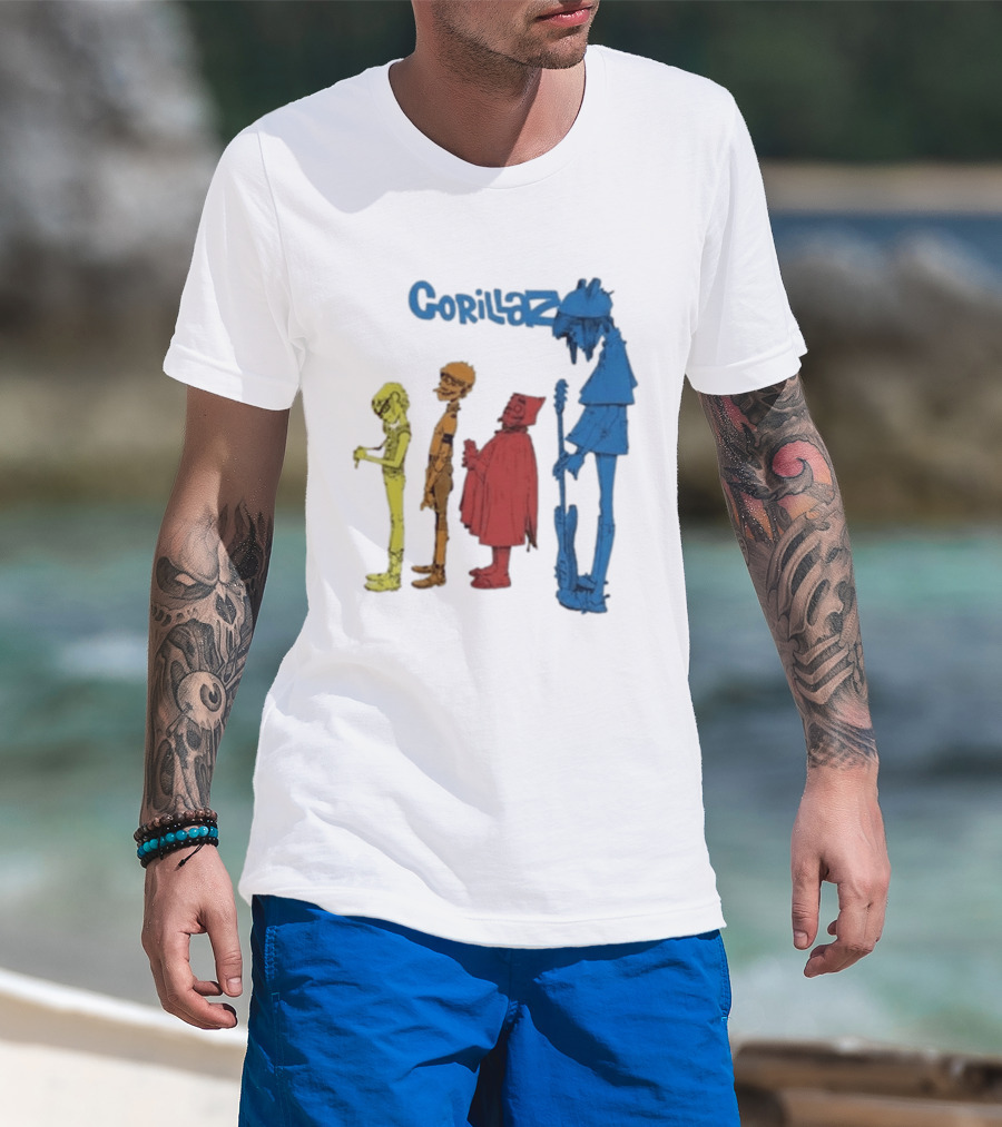 Gorillaz Concert Characters Art Tottenham Stadium Event T-Shirt