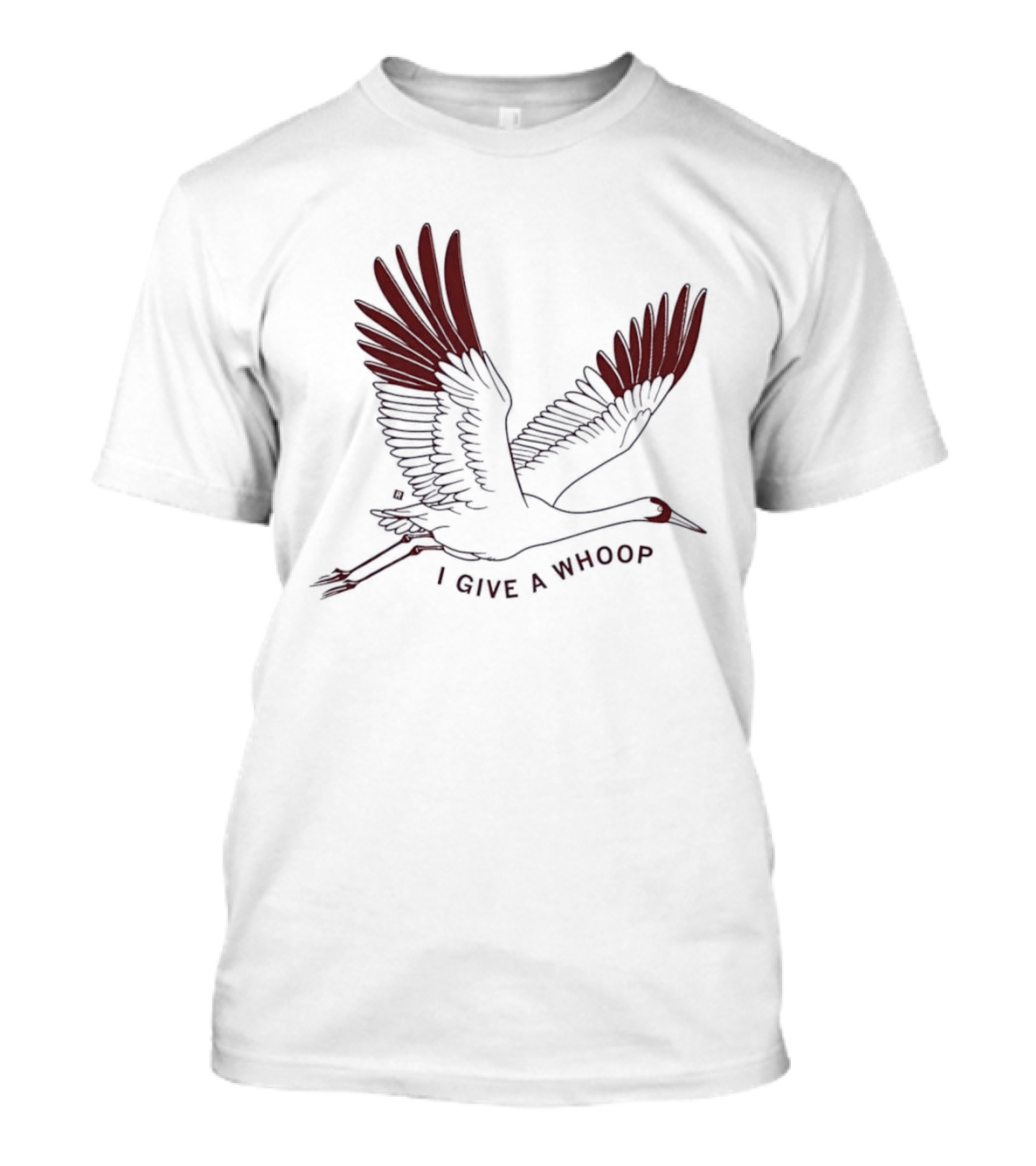 I Give A Whoop Whooping Crane Wings Spread T-Shirt