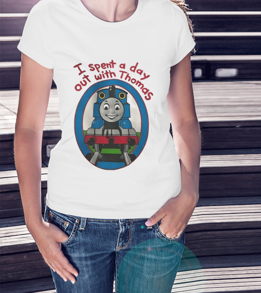 I Spent A Day Out With Thomas The Tank Engine Oval Frame T-Shirt