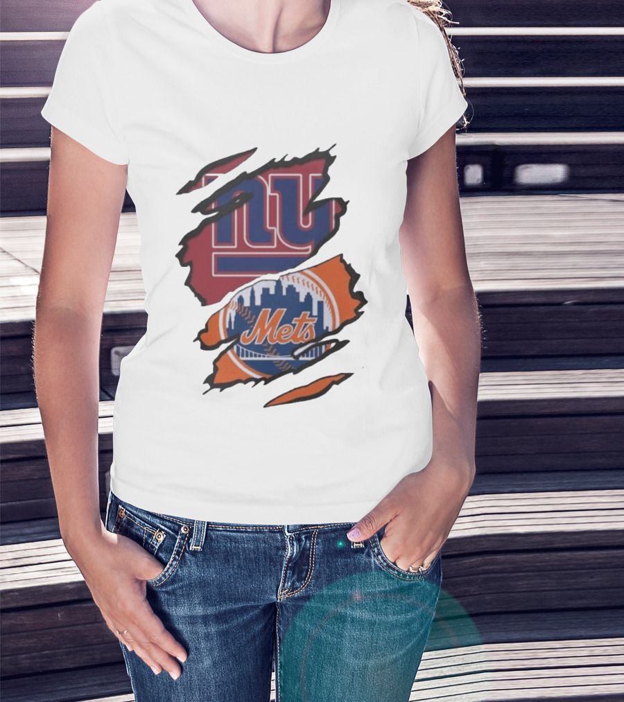 New York Giants NY Mets Beneath The Surface Fan T-Shirt