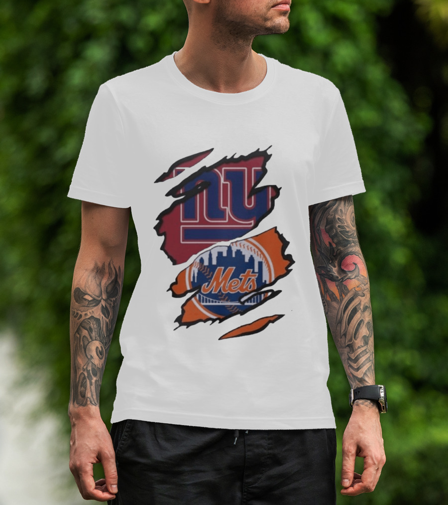 New York Giants NY Mets Beneath The Surface Fan T-Shirt