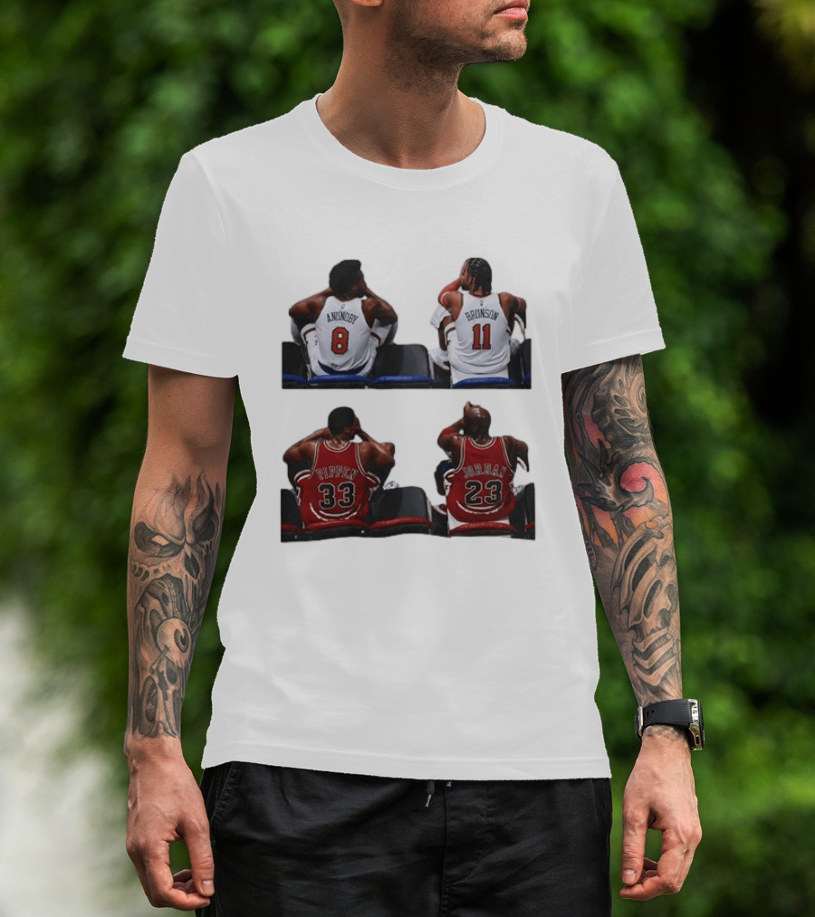 OG Anunoby Jalen Brunson Knicks Scottie Pippen Michael Jordan Bulls Legends 23 33 11 8 T-Shirt