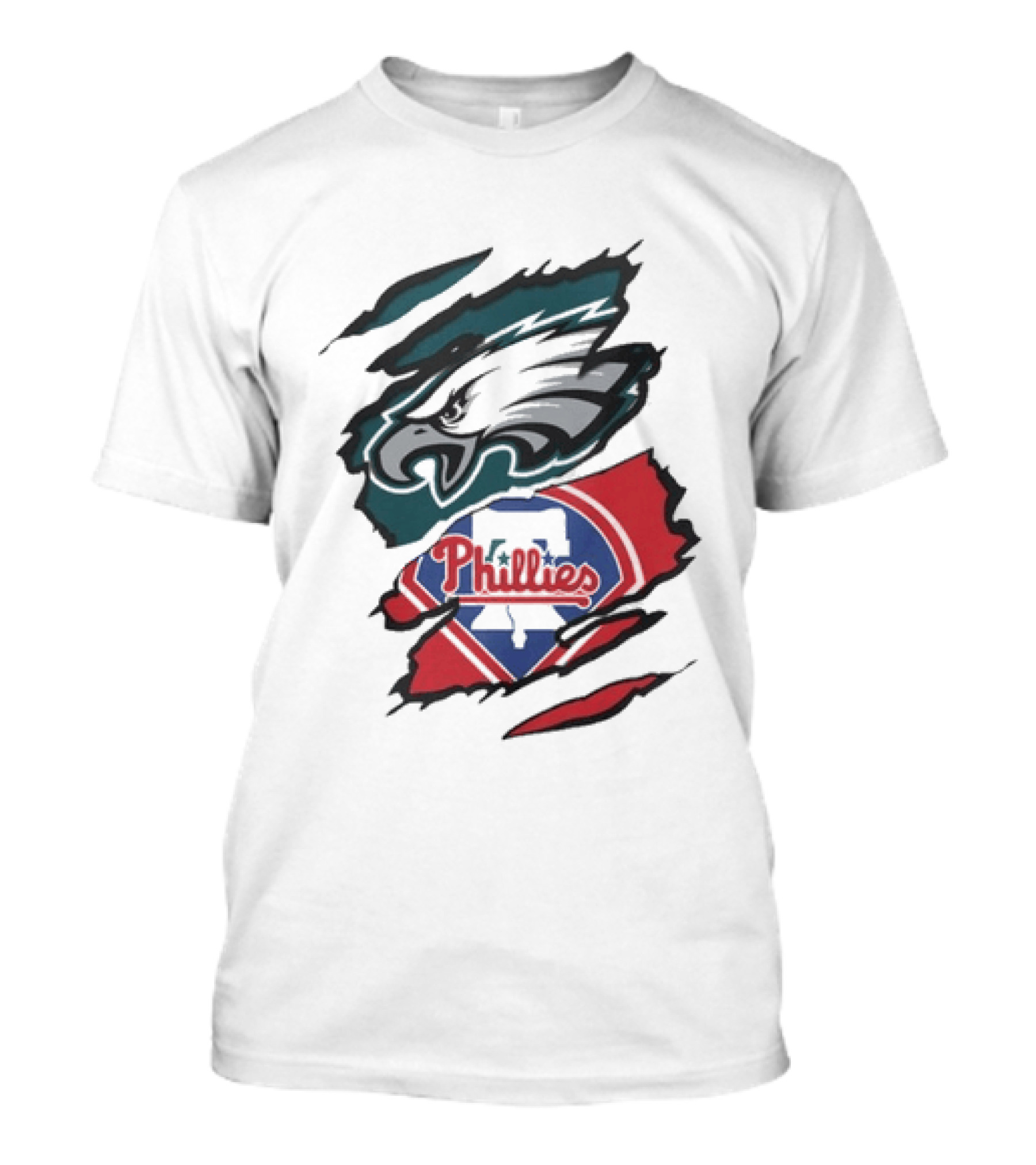 Philadelphia Eagles And Phillies Fan Merge Beneath The Surface T-Shirt