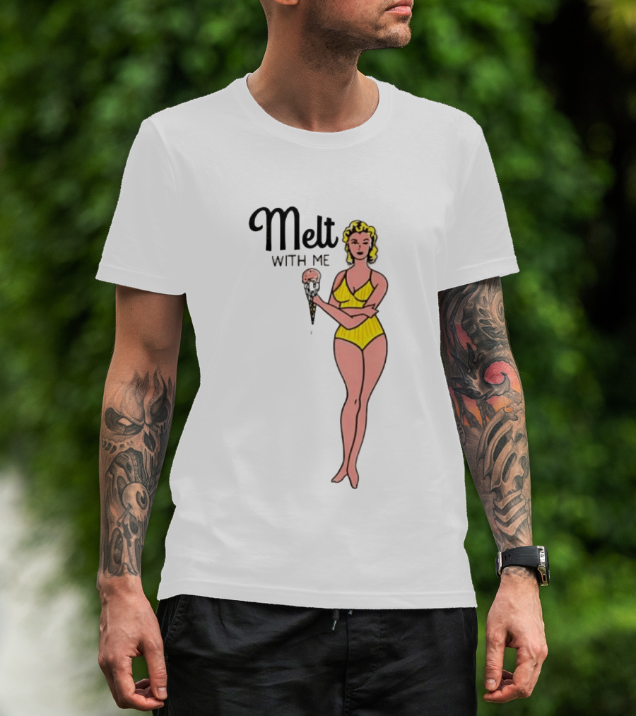 Melt With Me Pinup Girl Ice Cream Summer Poolside Women T-Shirt
