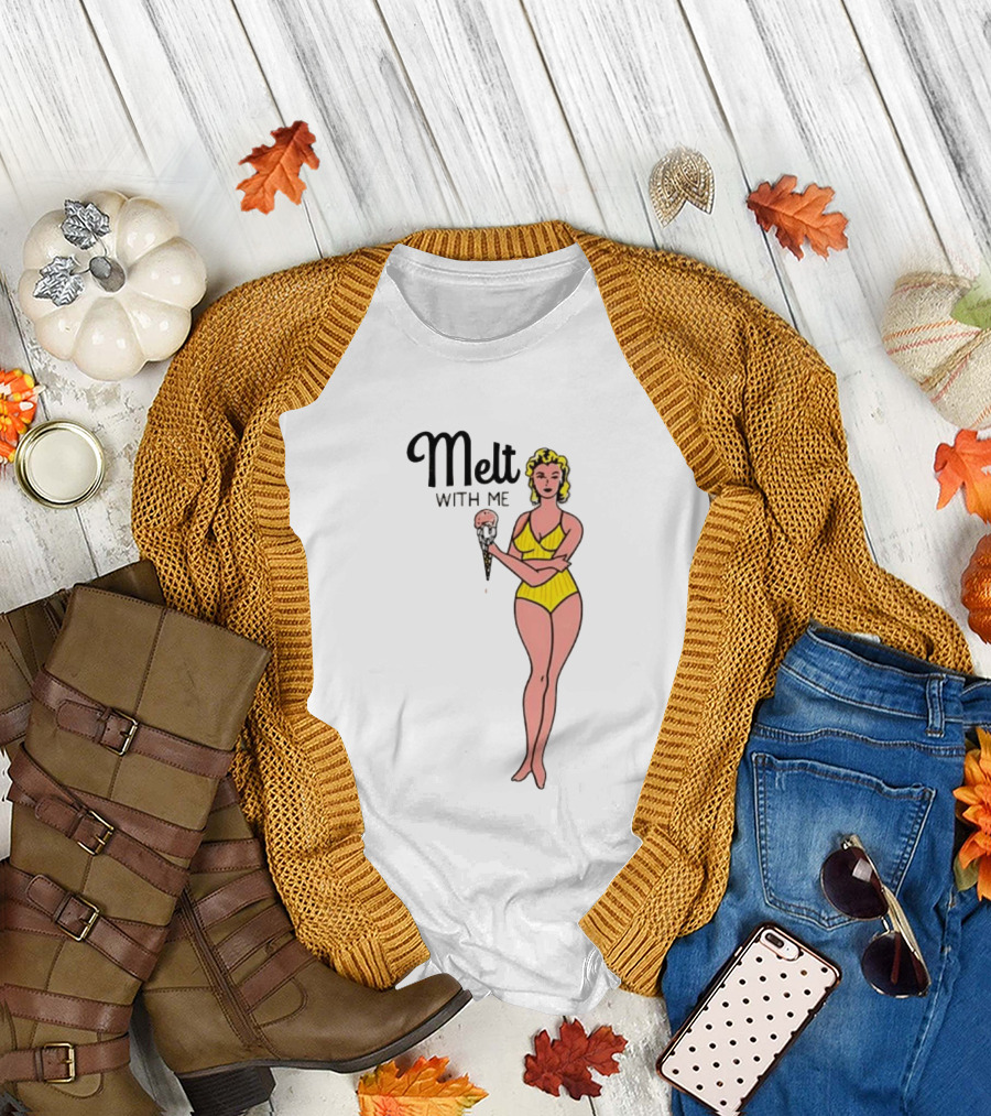 Melt with Me Pinup Girl Ice Cream Summer Poolside Women T-Shirt