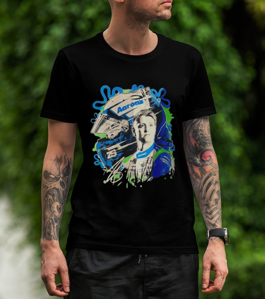 Aaron's NASCAR Lincoln Welder Ford 23 Driver Portrait Helmet Racing T-Shirt