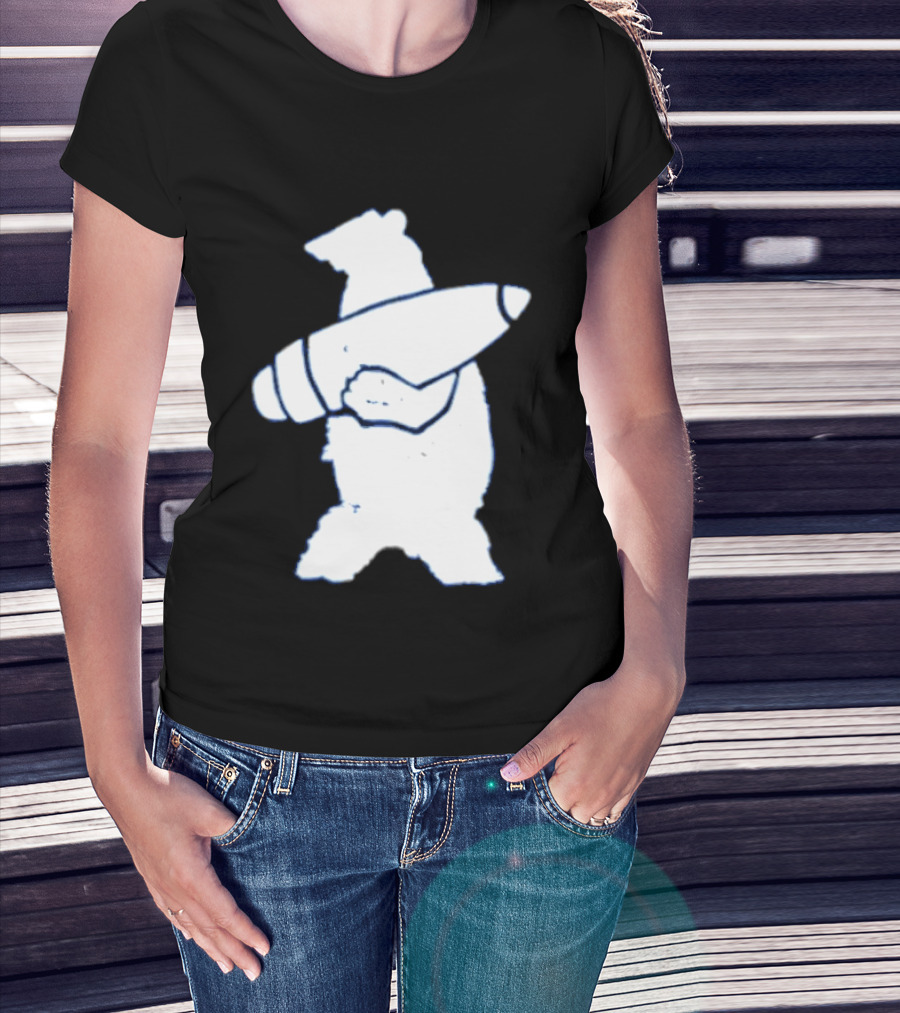 California Republic Bear Holding Bullet Munitions Military Tactical Morale T-Shirt