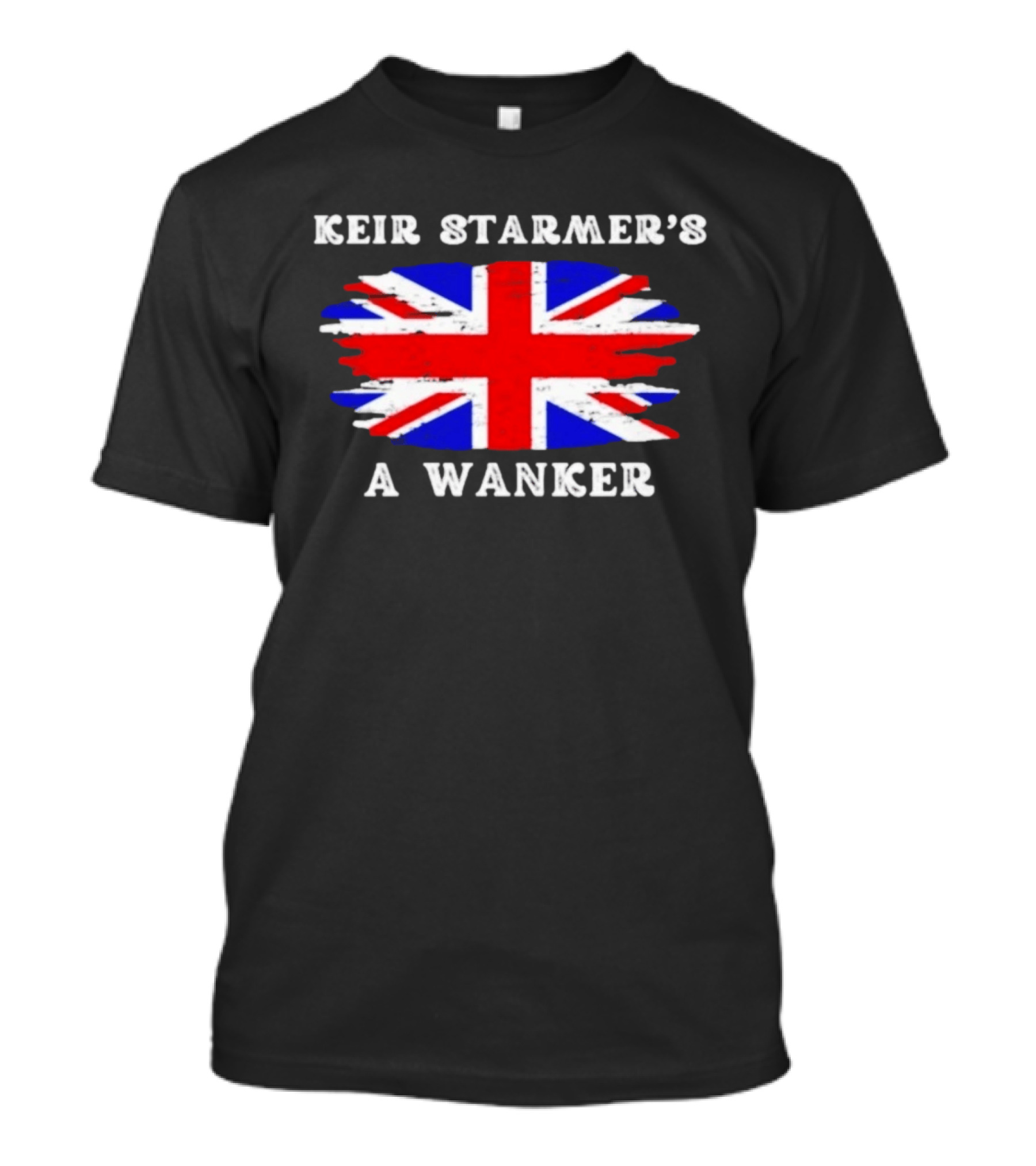 Keir Starmer's A Wanker Union Jack Flag British Political Satire T-Shirt