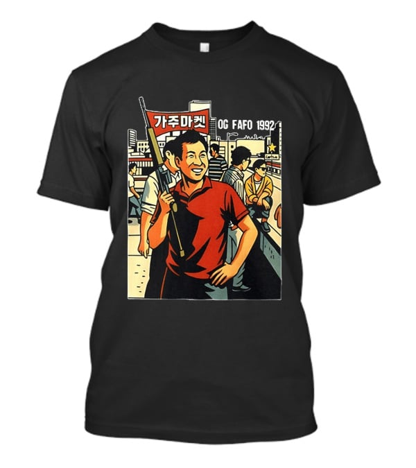 LA Riots 1992 Roof Korean Veterans Og Fafo T-Shirt