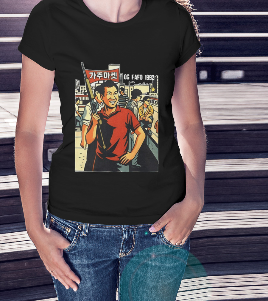LA Riots 1992 Roof Korean Veterans Og Fafo T-Shirt