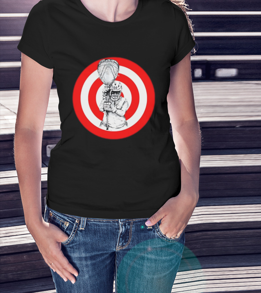 Lacrosse Player Bullseye Target Sport Athlete Competition Training Practice Goalkeeper T-Shirt