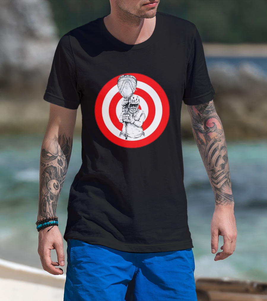 Lacrosse Player Bullseye Target Sport Athlete Competition Training Practice Goalkeeper T-Shirt