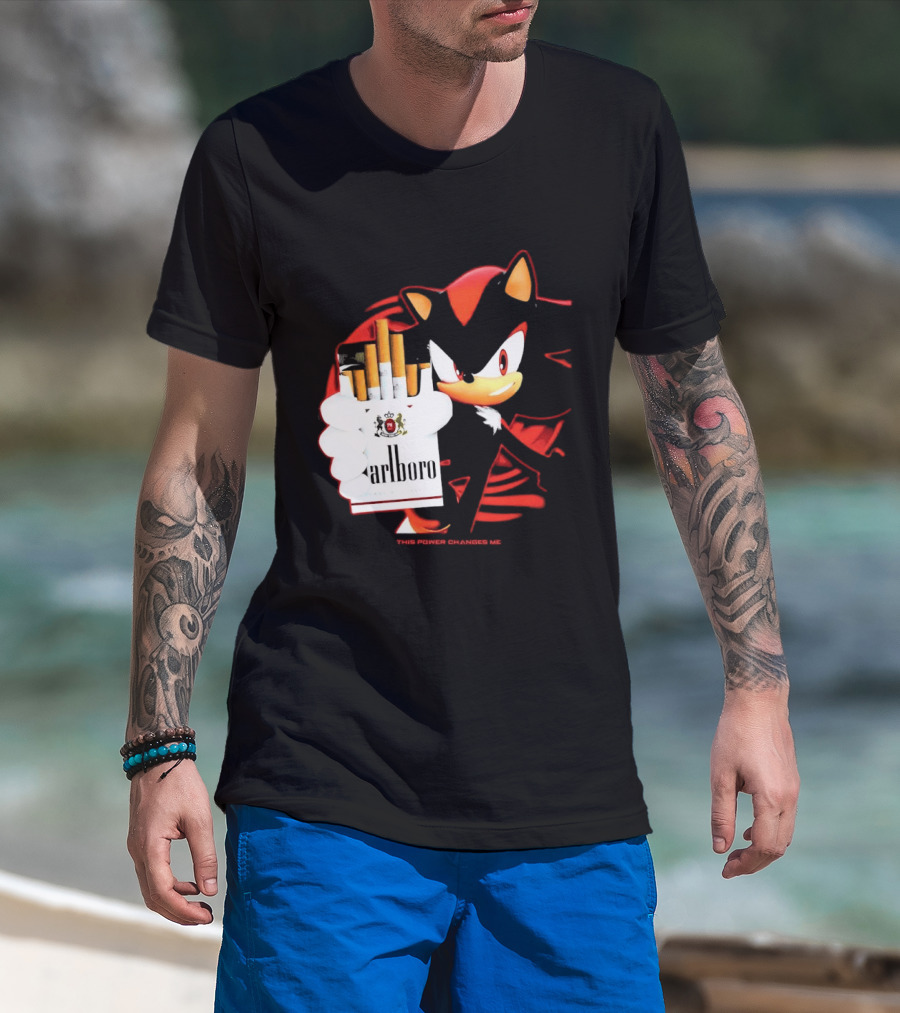 Shadow The Hedgehog Marlboro Cigarettes This Power Changes Me T-Shirt