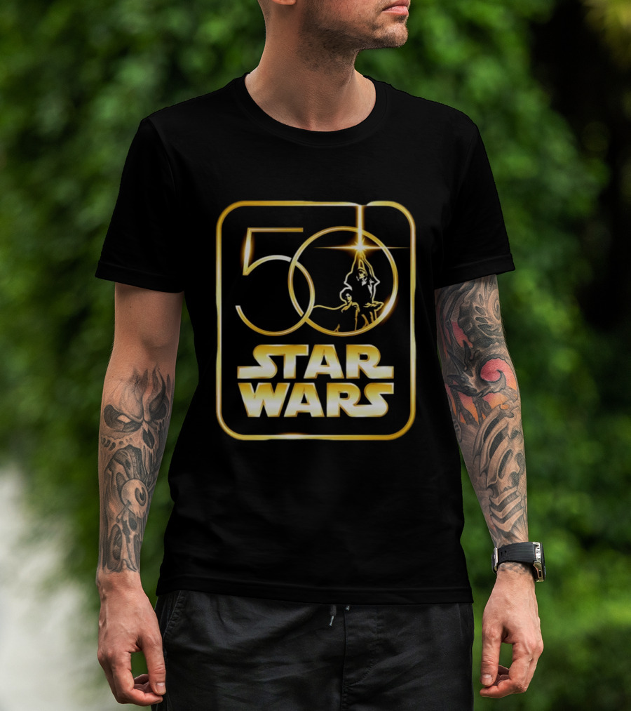 50 Year Anniversary Star Wars Luke Skywalker Princess Leia T-Shirt