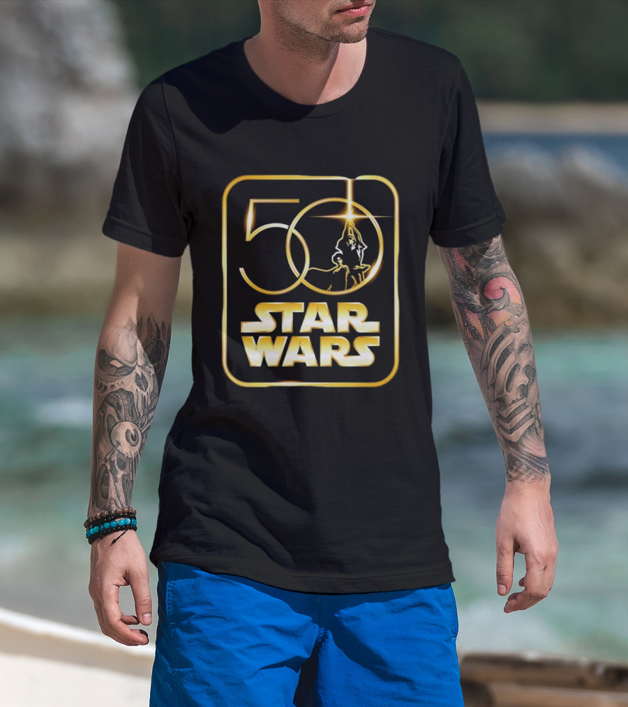 50 Year Anniversary Star Wars Luke Skywalker Princess Leia T-Shirt
