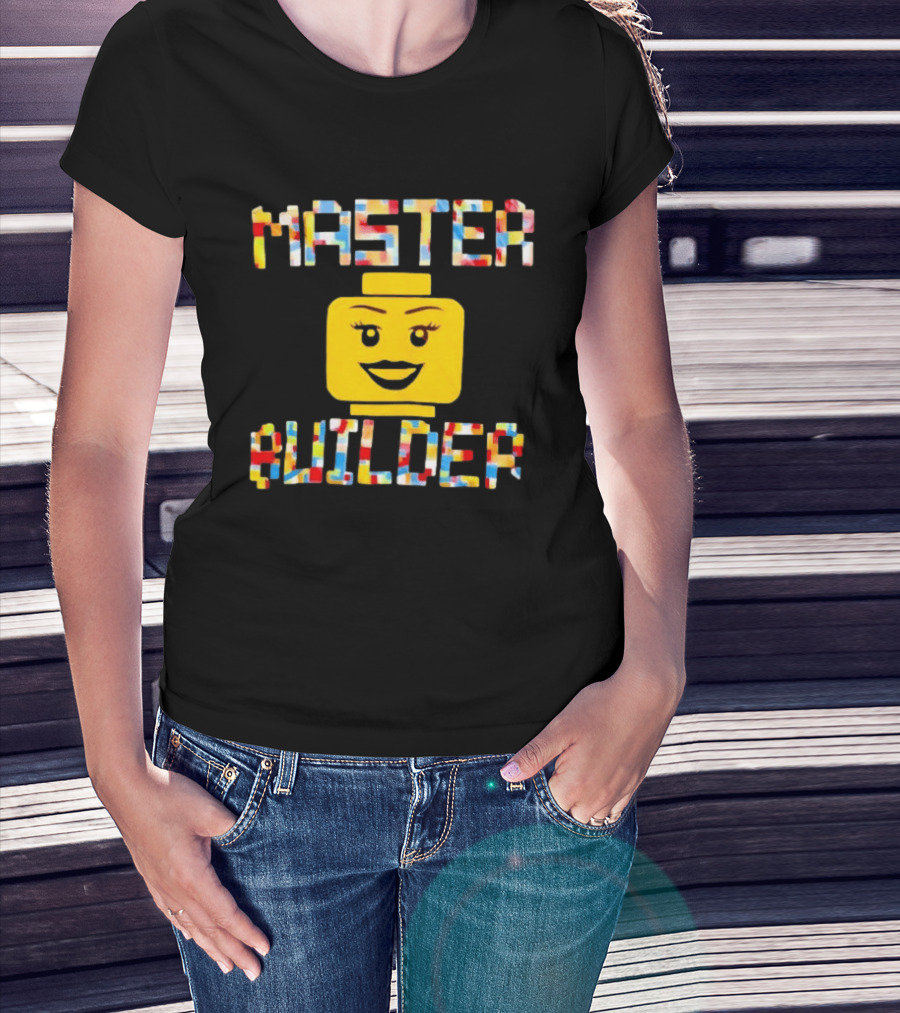 Master Builder Lego Minifigure Face Block Head T-Shirt