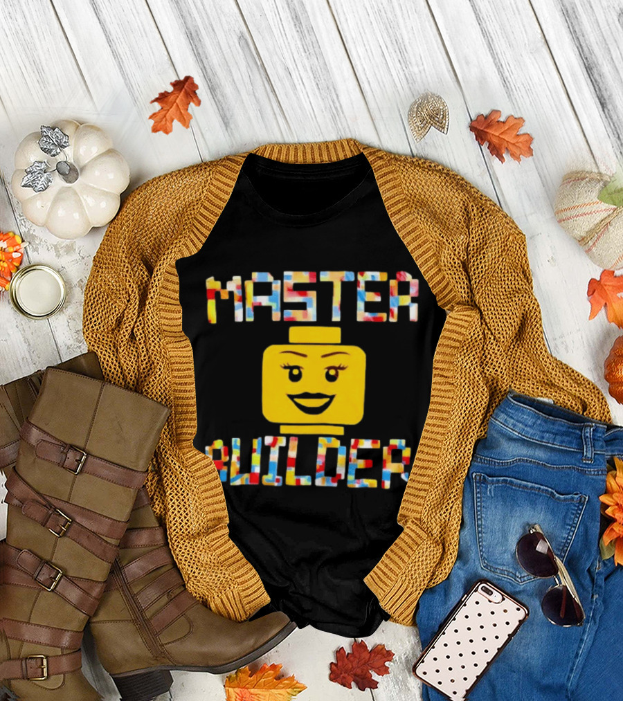 Master Builder Lego Minifigure Face Block Head T-Shirt