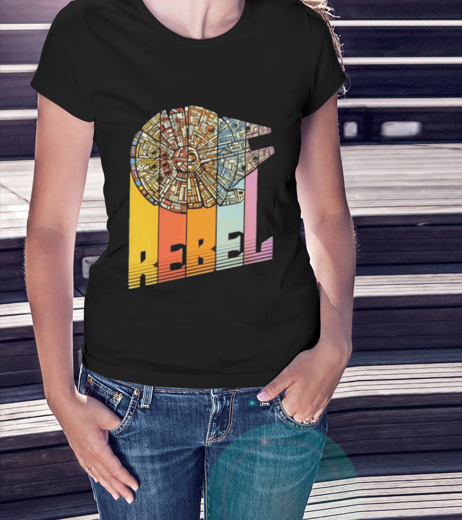 Millennium Falcon REBEL Star Wars Spaceship Movie T-Shirt
