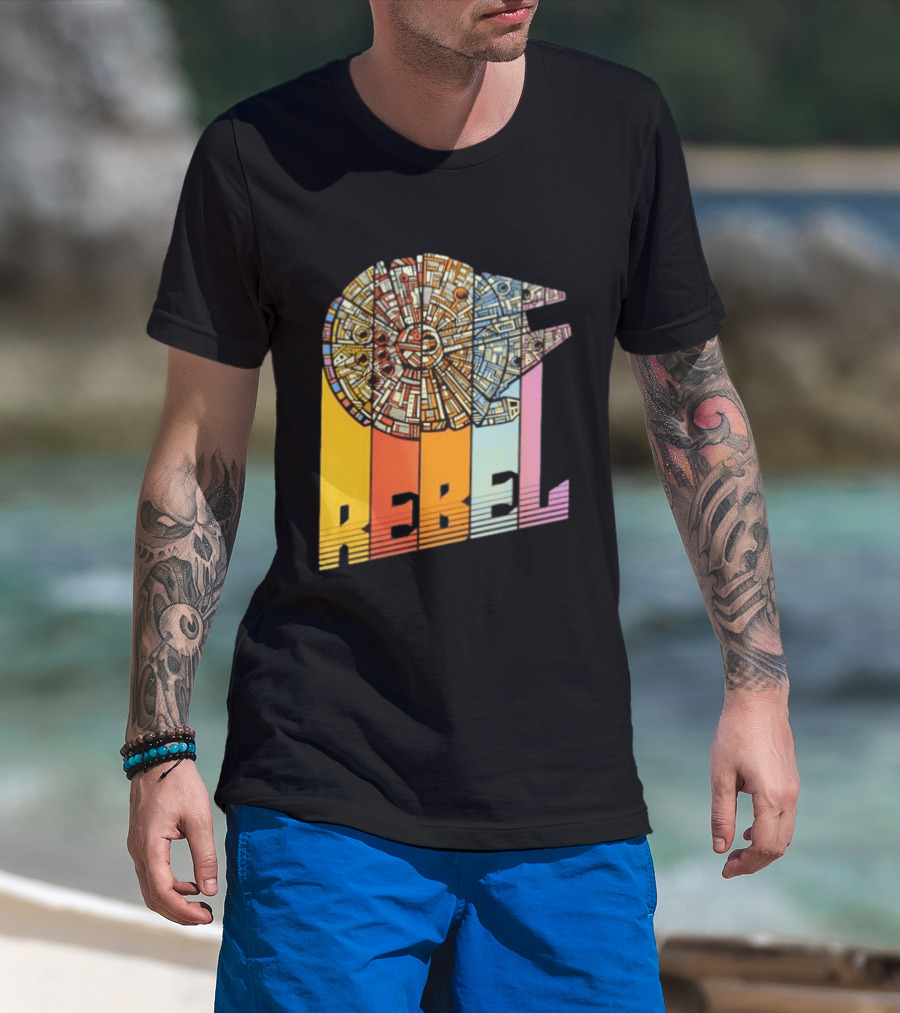 Millennium Falcon REBEL Star Wars Spaceship Movie T-Shirt