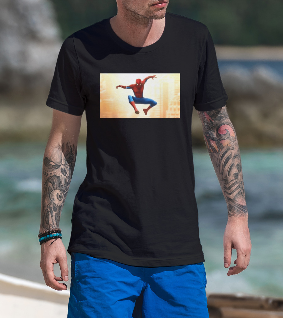 Spider Man Brand New Day July 2026 Jumping Action Pose Classic Suit T-Shirt
