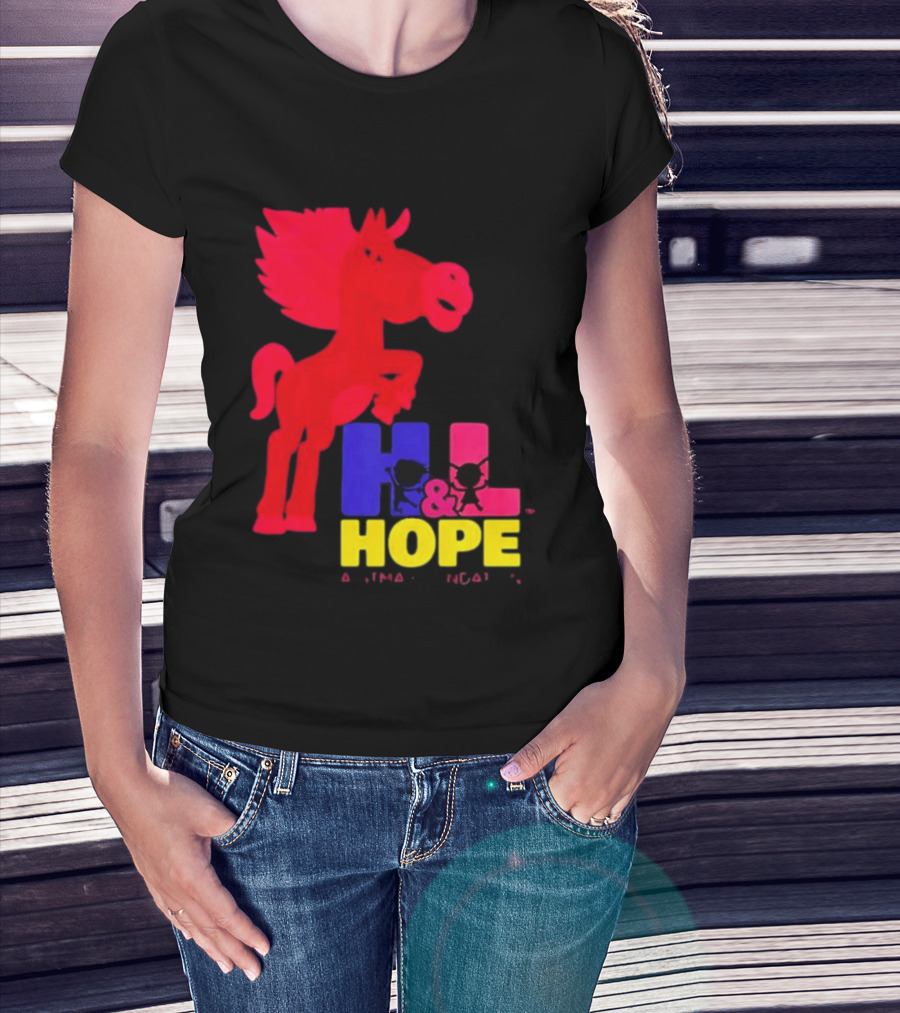 HL Hope GTMA Foundation Red Horse And Colorful Letters T-Shirt