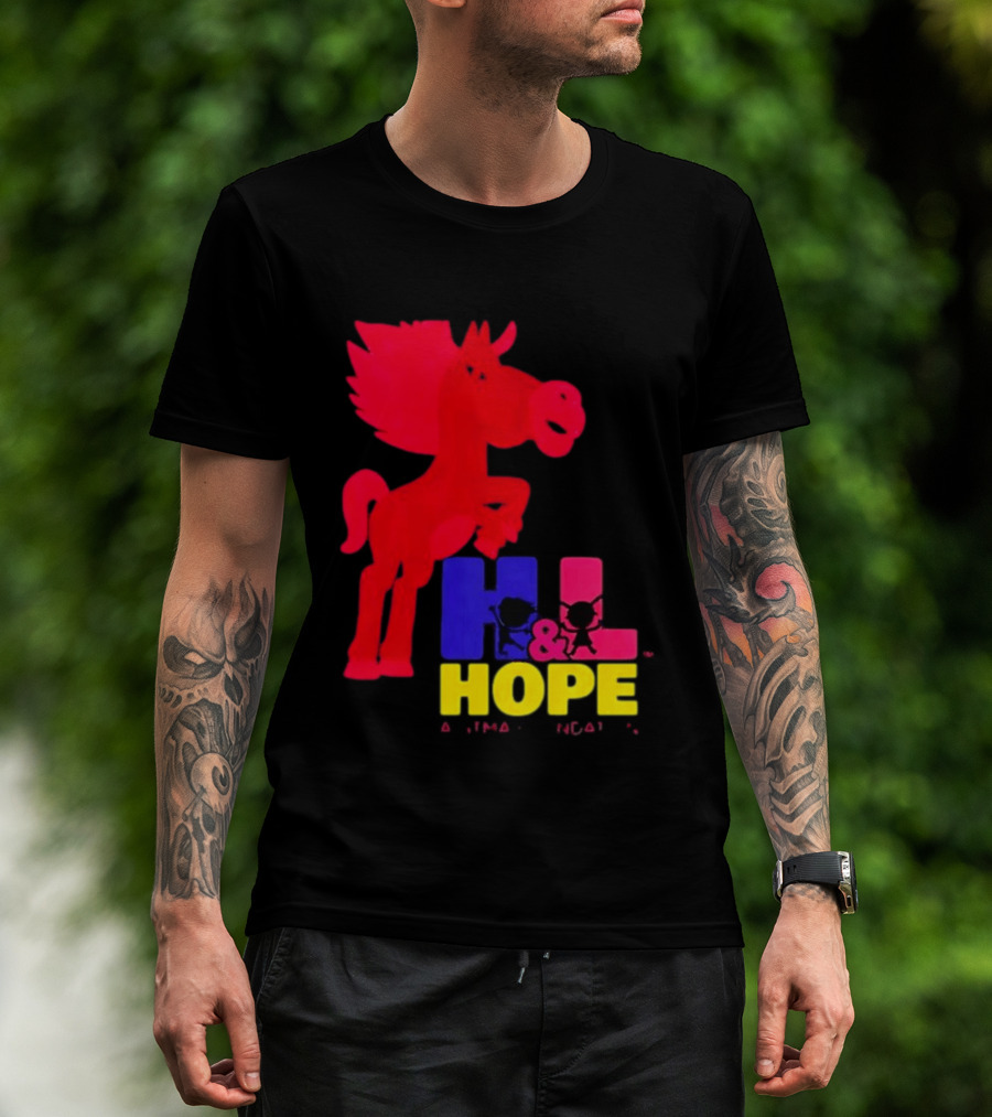 HL Hope GTMA Foundation Red Horse And Colorful Letters T-Shirt