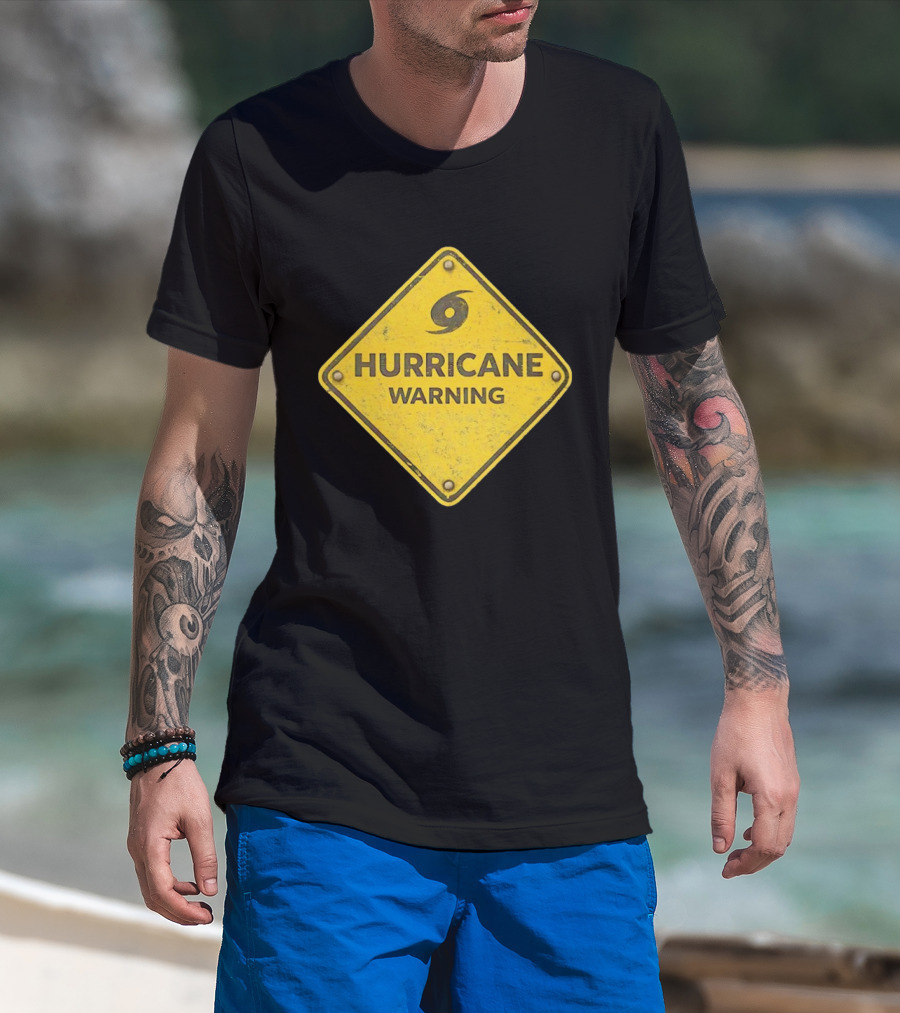 Hurricane Warning Alert Hazard Sign Weather Disaster Caution T-Shirt