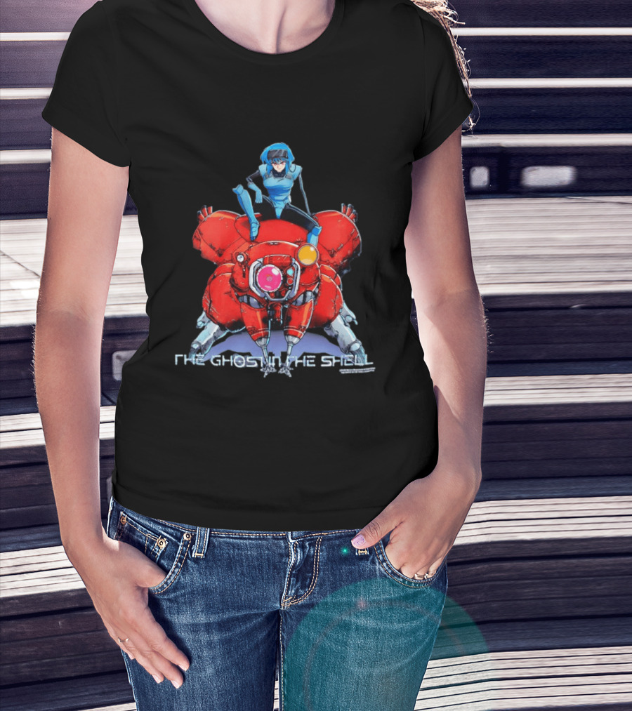 The Ghost In The Shell Major Motoko Kusanagi Riding Tachikoma Geeks Rule T-Shirt