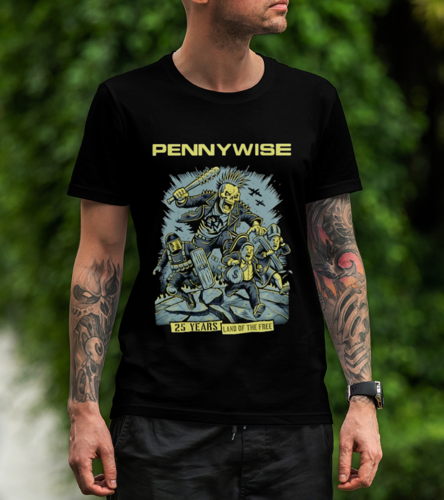 Pennywise 25 Years Land Of The Free Punk Rock Anniversary T-Shirt