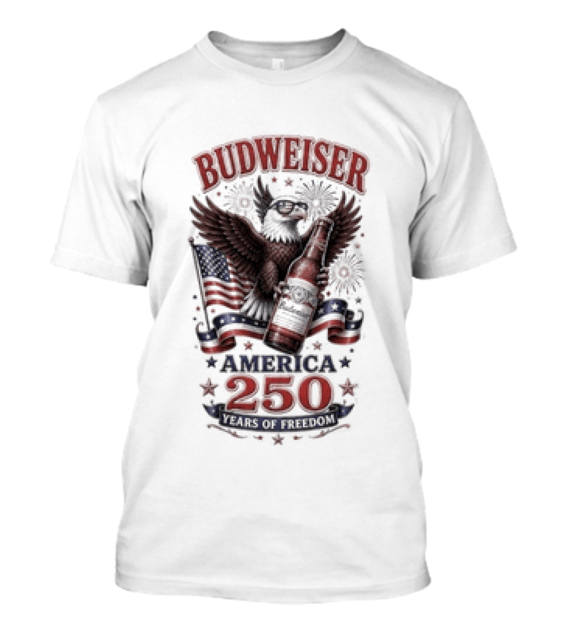 Budweiser Eagle America 250 Years Of Freedom Celebration T-Shirt