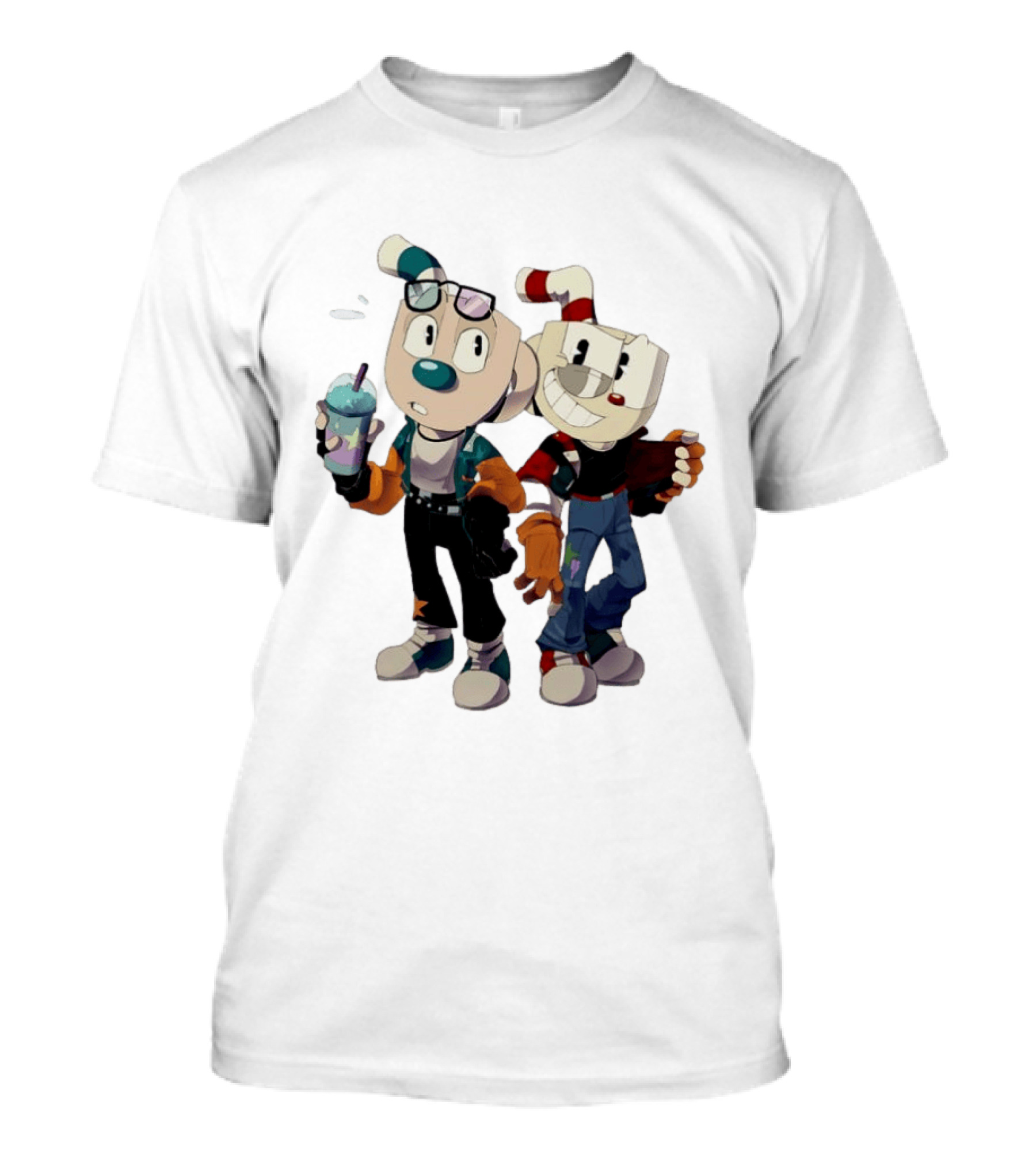 Cuphead And Man Cool Style Characters From Cuphead Video Game T-Shirt