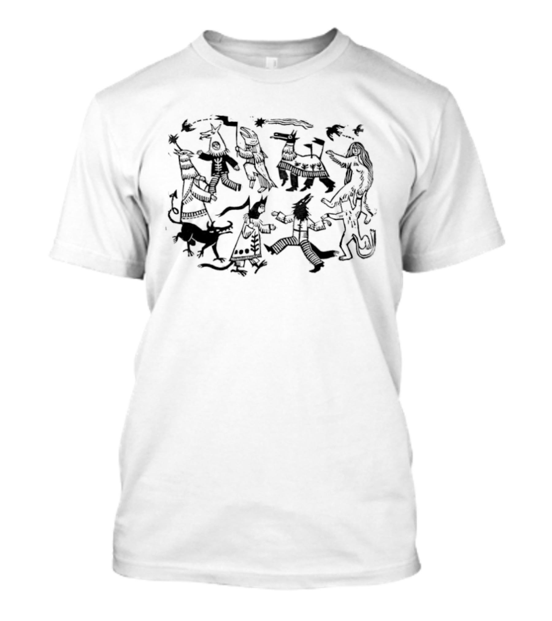 Folkloric Creature Dance Procession With Comet And Animal T-Shirt